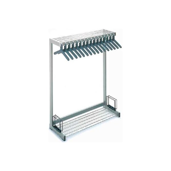 Magnuson Group 48inW Floor Rack With 16 Hangers - Gray OR4A-MED-GREY - main